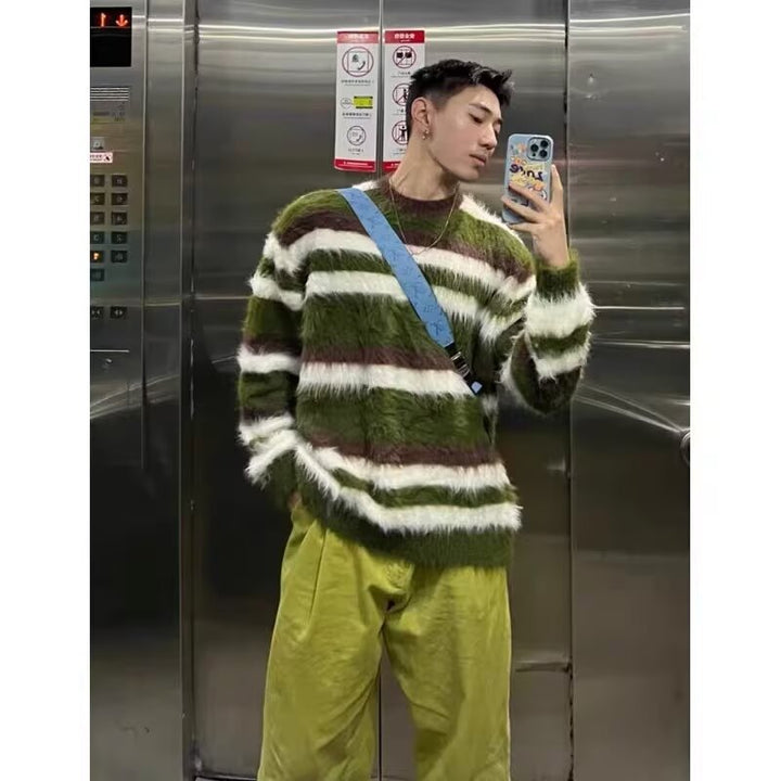 Men's Fashionable Knit Sweater with Coarse Texture Mune Fashion