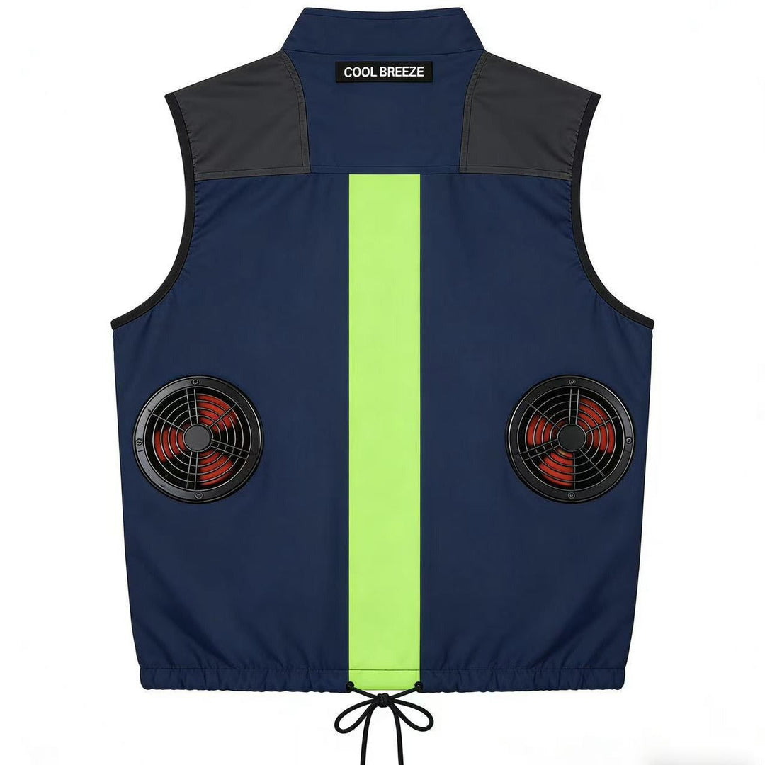 Unisex nan battery-operated cooling vest with integrated fans and reflective safety stripe Mune Fashion