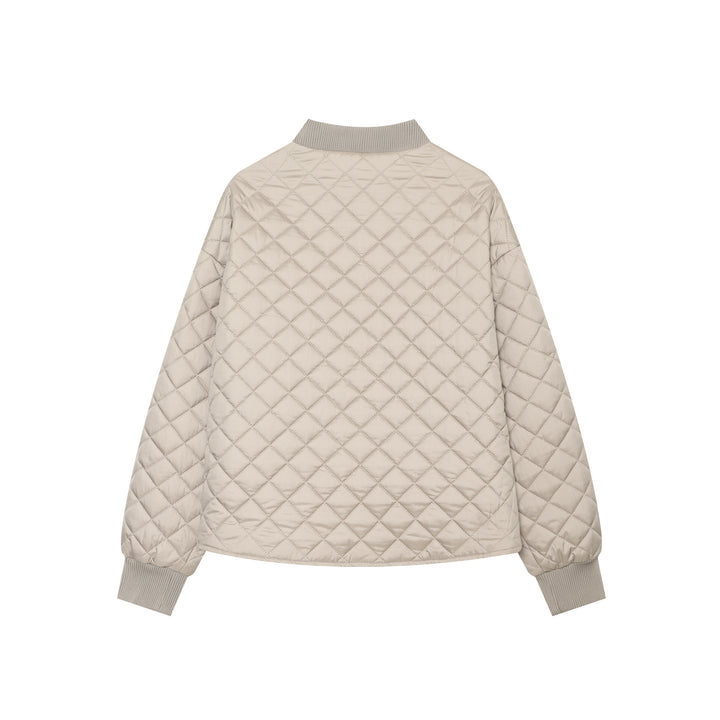 Women's quilted bomber jacket with contrast lining and ribbed cuffs Mune Fashion