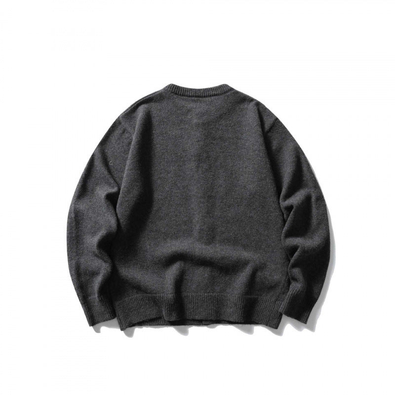 Unisex Boxy Fine Knit Cardigan with Round Neck and Ribbed Trims Mune Fashion