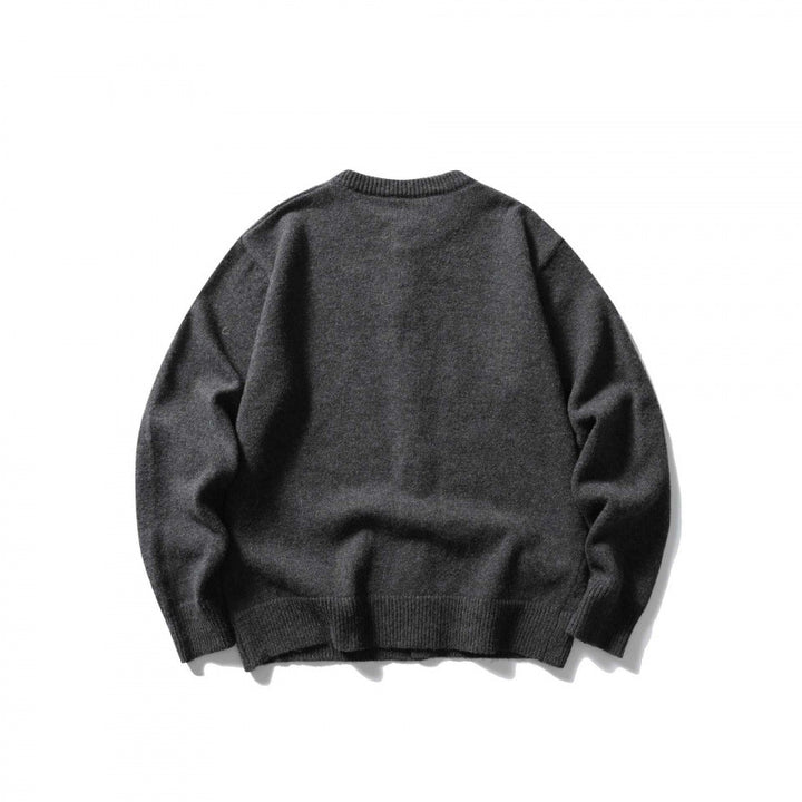 Unisex Boxy Fine Knit Cardigan with Round Neck and Ribbed Trims Mune Fashion