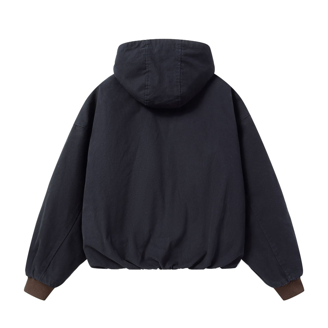 Men's Padded Hoodie with Faux Fur Lining and Elastic Hem Mune Fashion