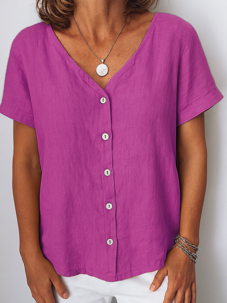 Women's linen blouse with button details Mune Fashion