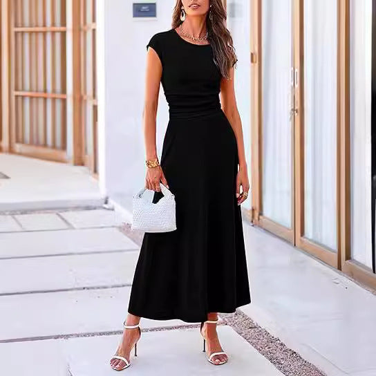 Women’s Midi Dress with High Waist Mune