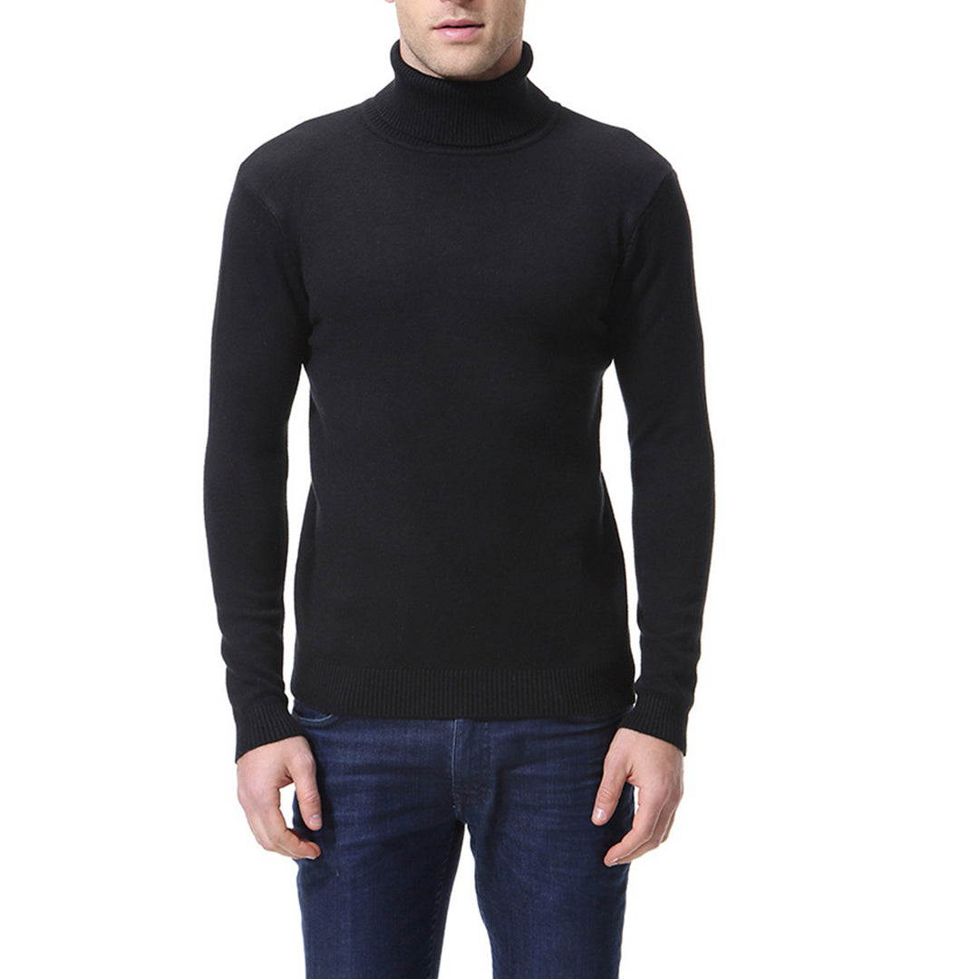 Men's slim fine-knit roll-neck jumper made from a merino cotton blend with ribbed cuffs Mune Fashion