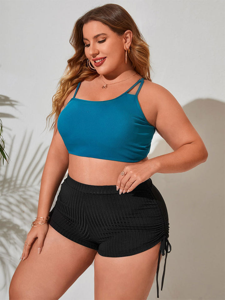 Women high cut bike shorts with ruffle details Mune Fashion
