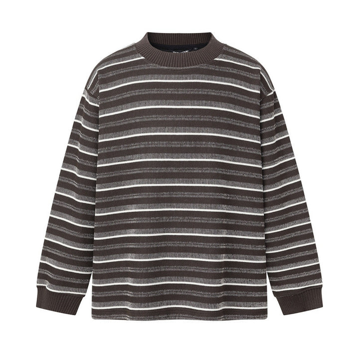 Unisex locker-fit structured knit sweater with round neck and maritime stripes Mune Fashion