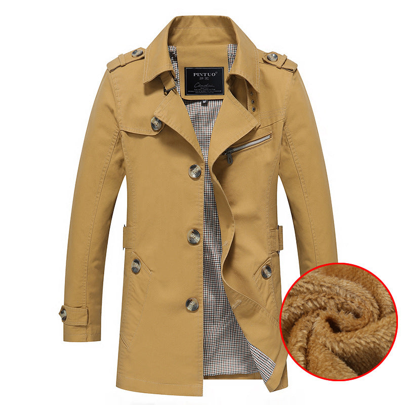 Men's trench peacoat mix jacket with Sherpa lining Mune Fashion