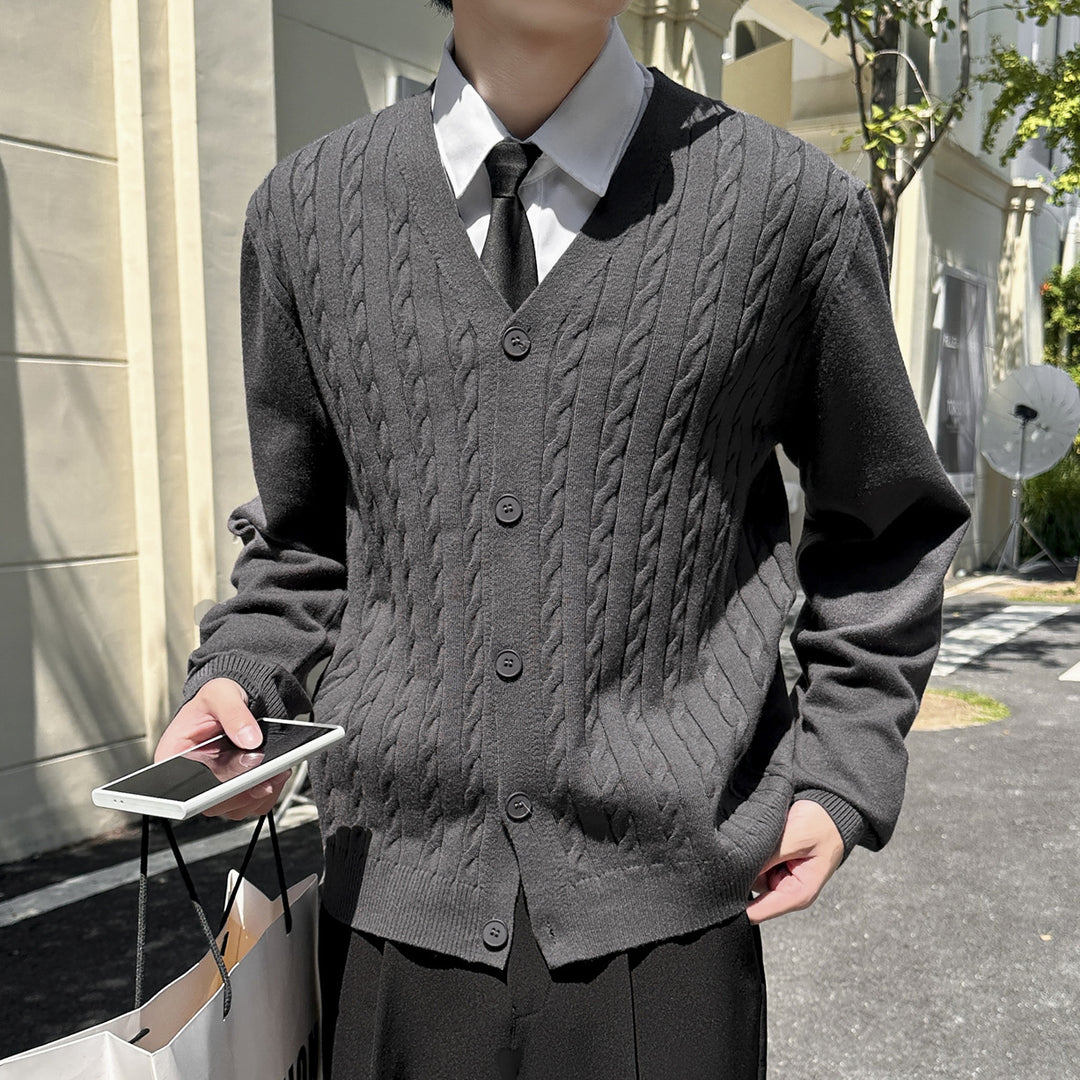 Men's cardigan with cable pattern Mune Fashion