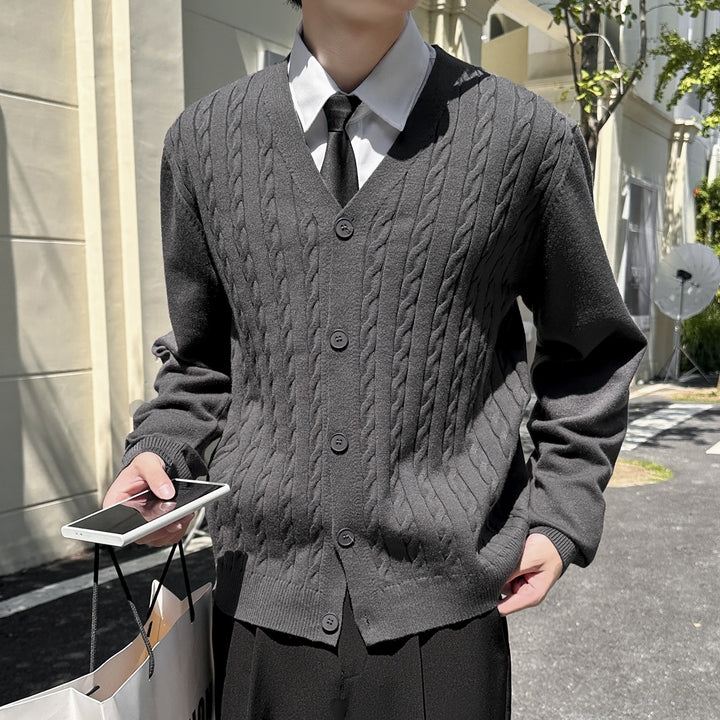 Men's cardigan with cable pattern Mune Fashion