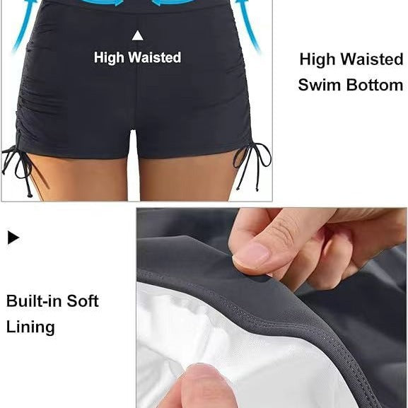 Women's figure-flattering swim shorts with gathering and side lacing Mune Fashion