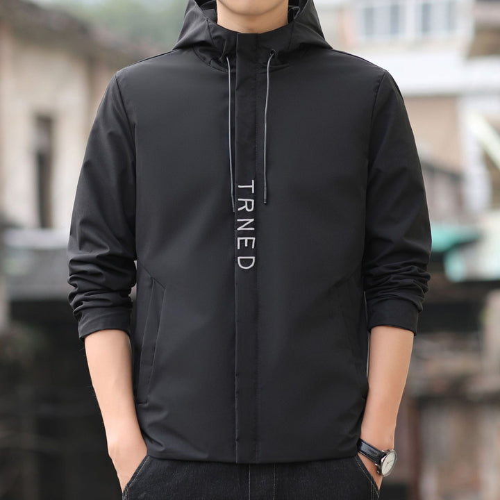 Men's lightweight hooded shell jacket with concealed zipper and minimalist utility look Mune Fashion
