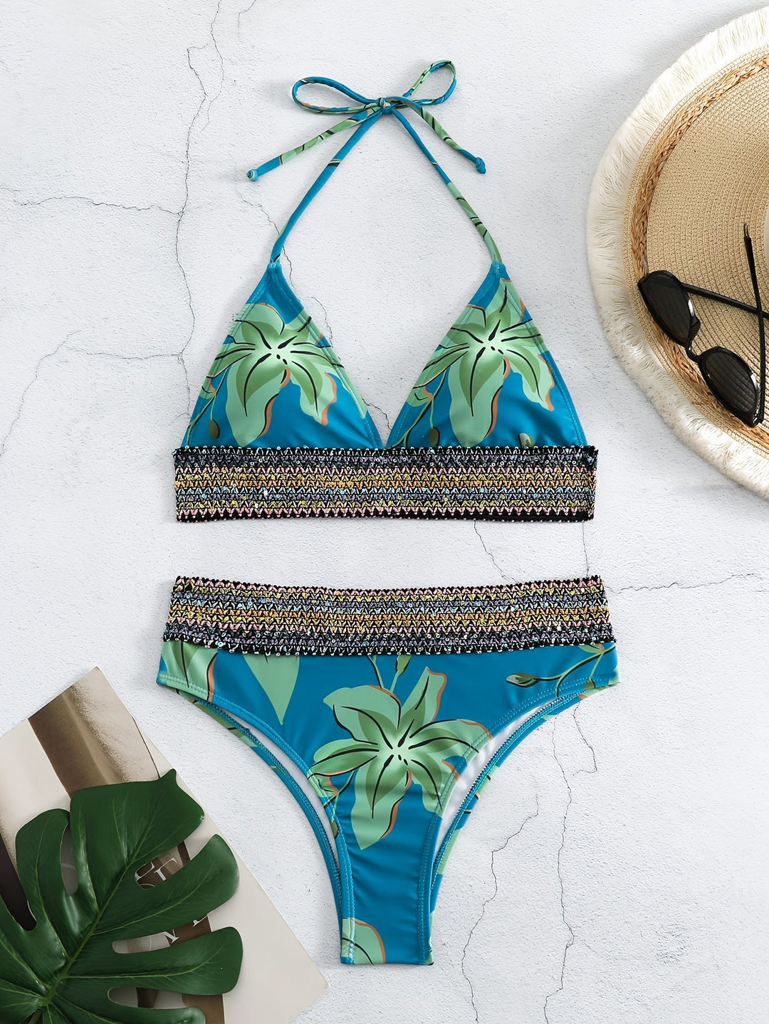 Women's triangle bikini with floral pattern and comfortable fit Mune Fashion