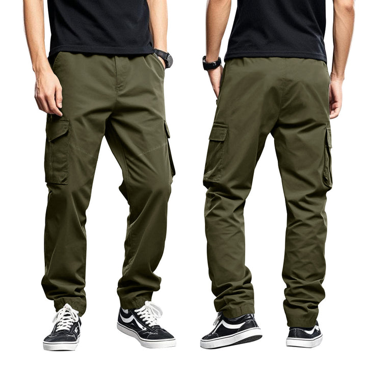 Men's nan utility cargo pants with large patch flap pockets and a tapered silhouette Mune Fashion