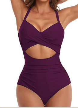 Women's Cut-Out Swimsuit with Cross Strap Mune Fashion