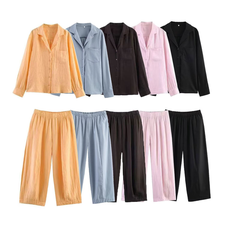 Women's Lightweight Linen Blouse with Shirt Collar, Chest Pocket and Loose Oversized Silhouette Mune Fashion