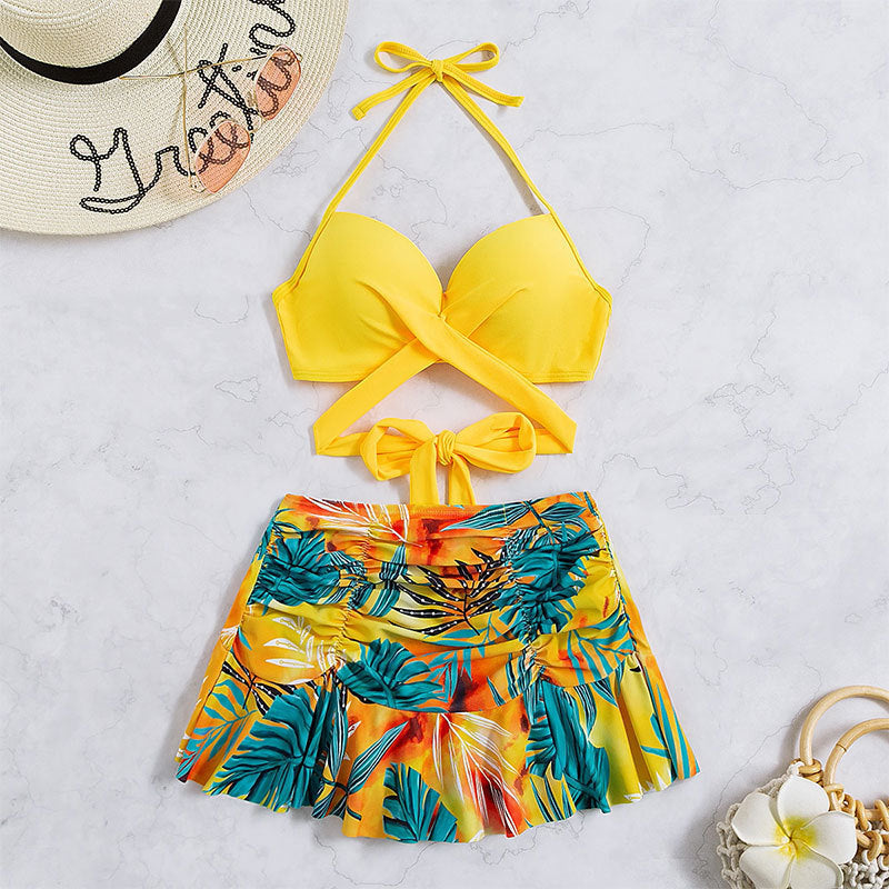 Women's bikini set with ruffle skirt and adjustable straps Mune Fashion