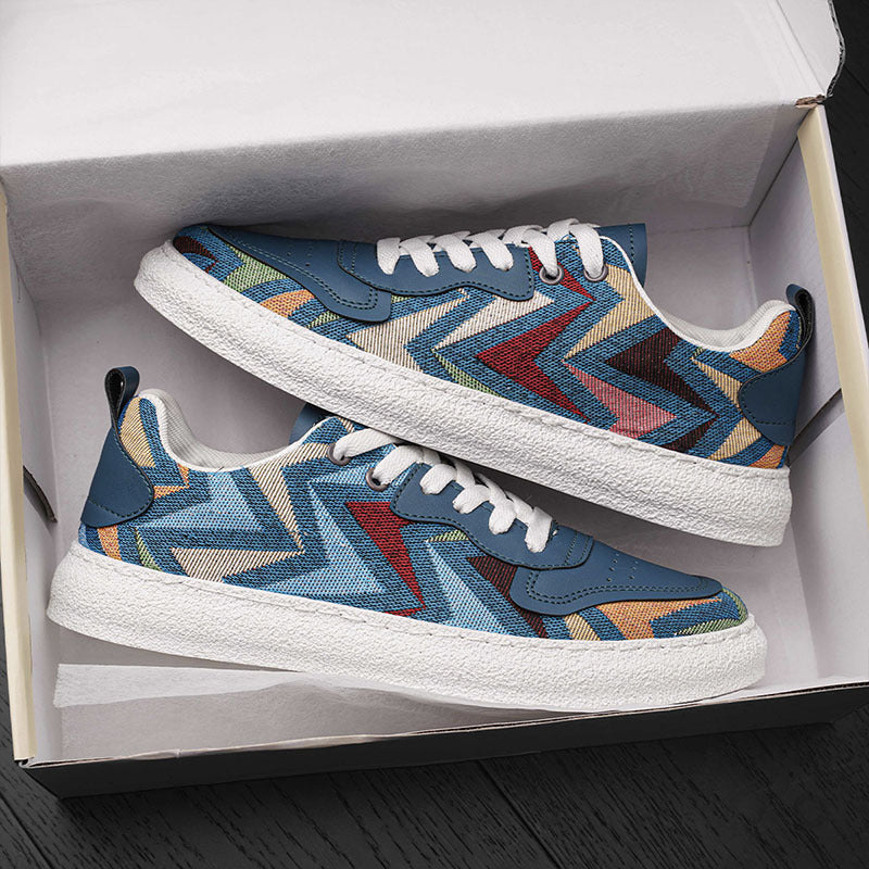 Women's Fashion Sneakers with Colorful Chevron Pattern Mune Fashion