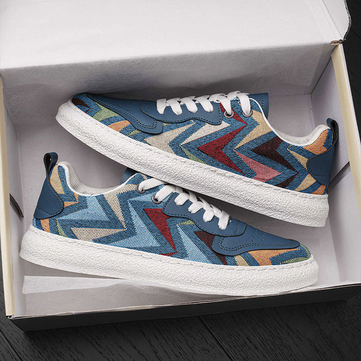 Women's Fashion Sneakers with Colorful Chevron Pattern Mune Fashion