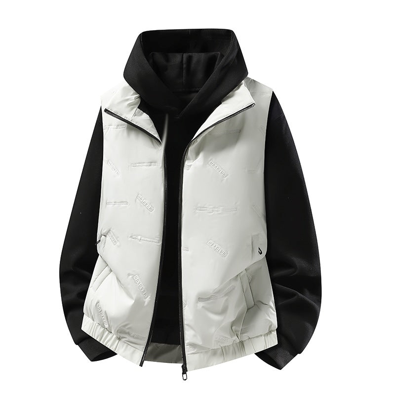 Men's padded vest in urban layering look with zipper, elastic hem & patch pockets Mune Fashion