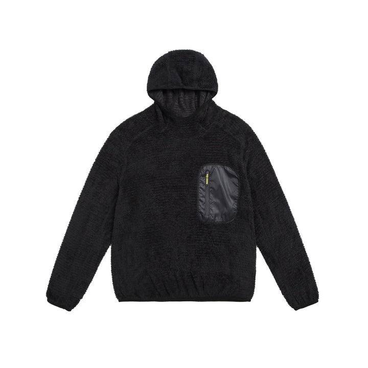 Unisex cozy hooded fleece pullover with chest zip pocket and elastic hem Mune Fashion