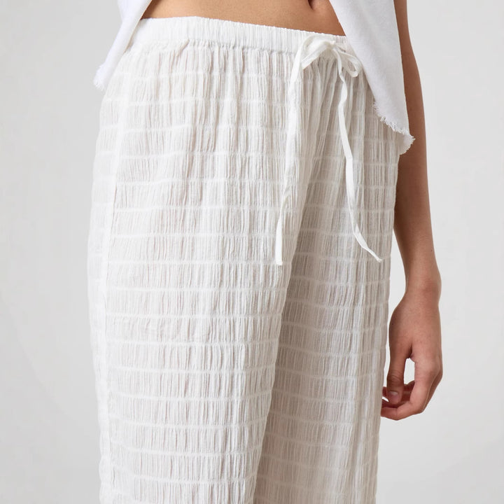 Women's Lightweight Palazzo Lounge Pants made of Crinkle Gauze with High Comfort Waist Mune Fashion