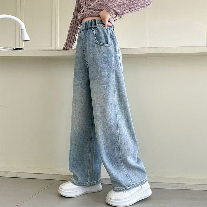 Women wide High-Waist jeans with narrow waistband Mune Fashion