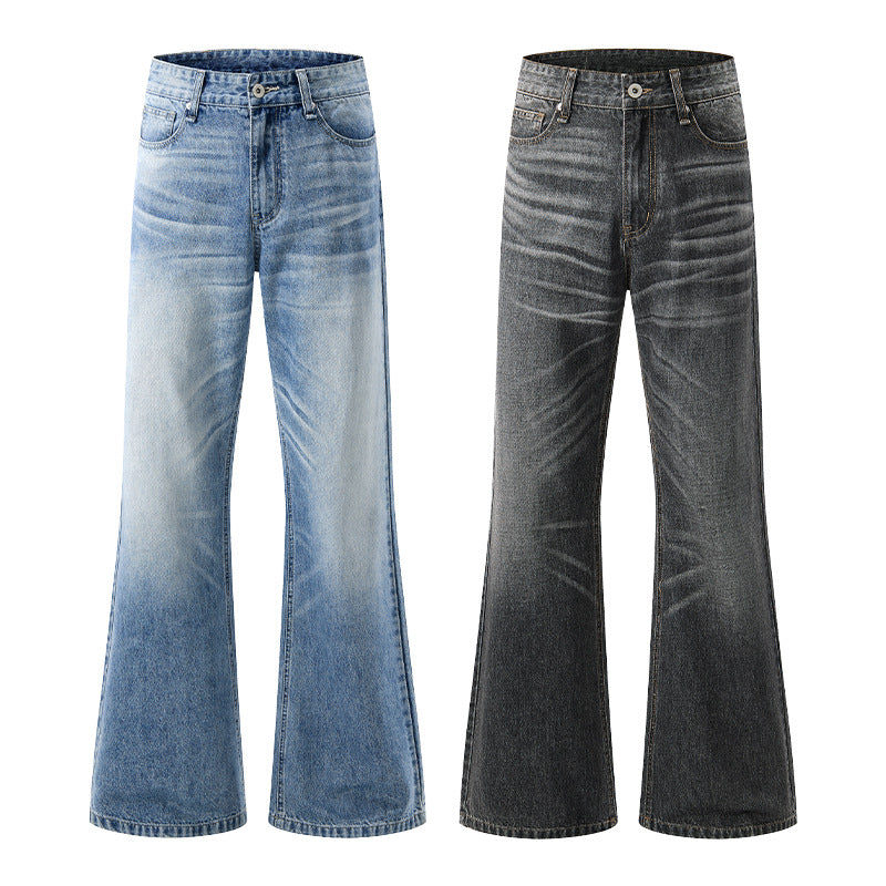 Men's Extra Wide Vintage Denim Baggy Jeans with Low Crotch and Extended Hem Mune Fashion