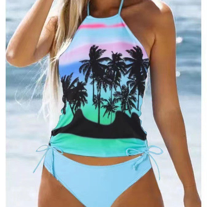 Women's Tankini with floral pattern and adjustable straps Mune Fashion