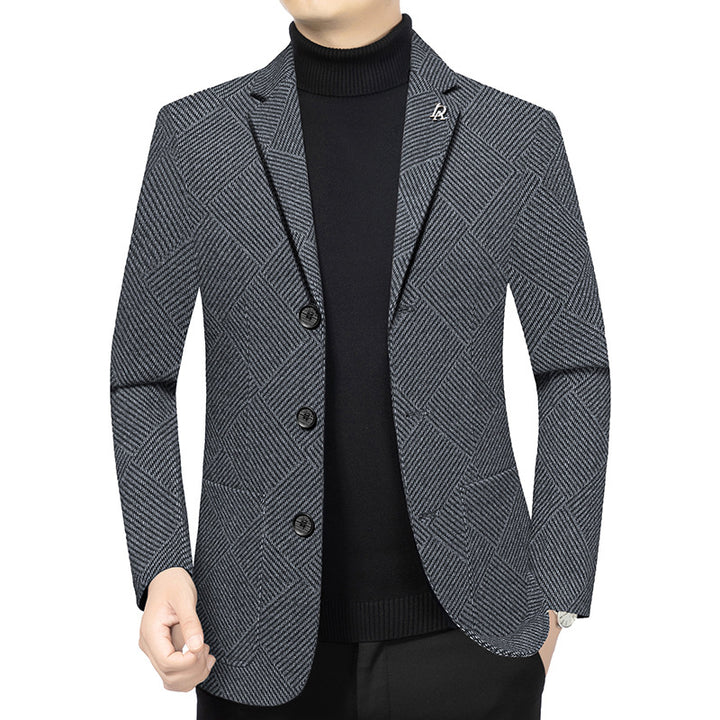 Men's slim-fit herringbone blazer made from textured wool blend Mune Fashion Mune Fashion