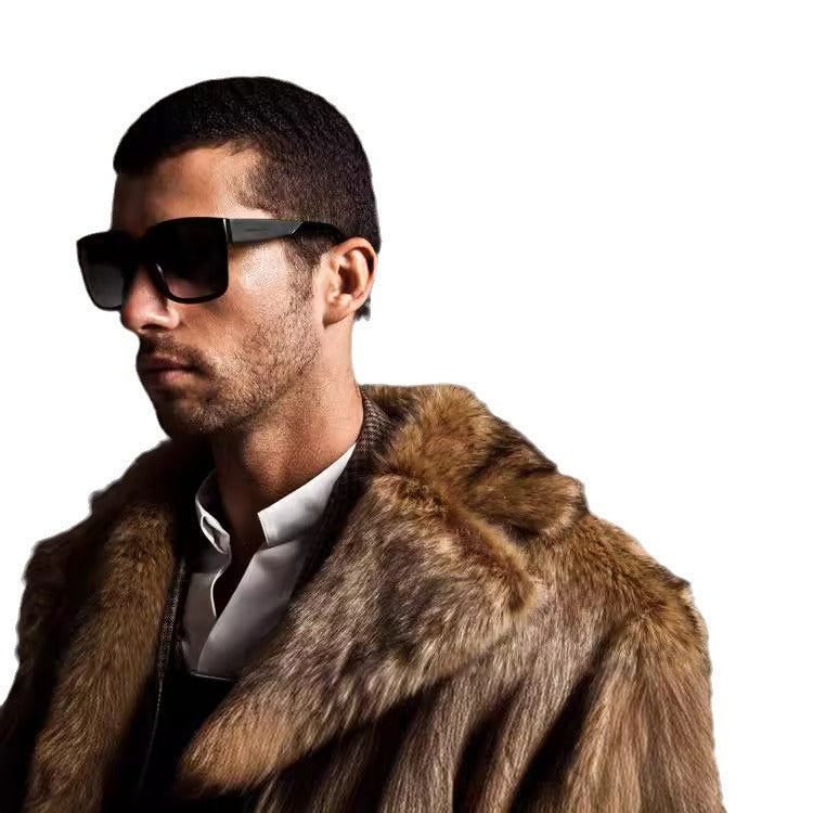 Men's Elegant Faux Fur Coat Mune
