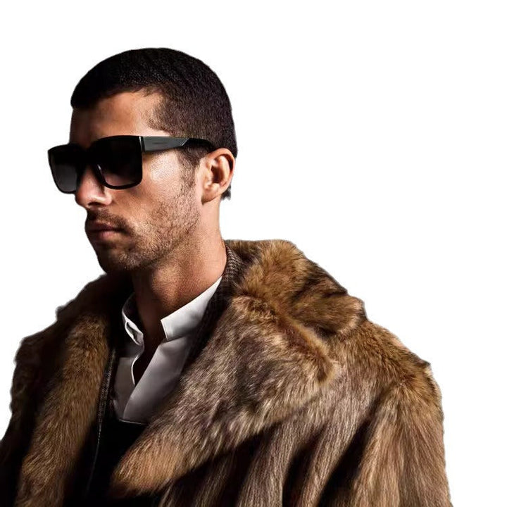 Men's Elegant Faux Fur Coat Mune