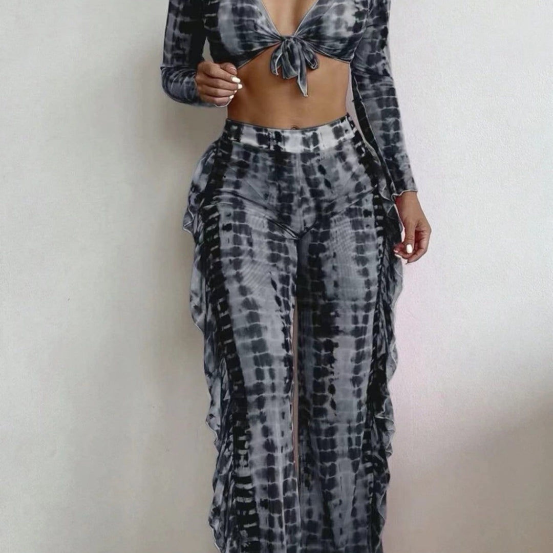 Ladies Beachwear Set with playful wrap design and shimmering accents Mune Fashion
