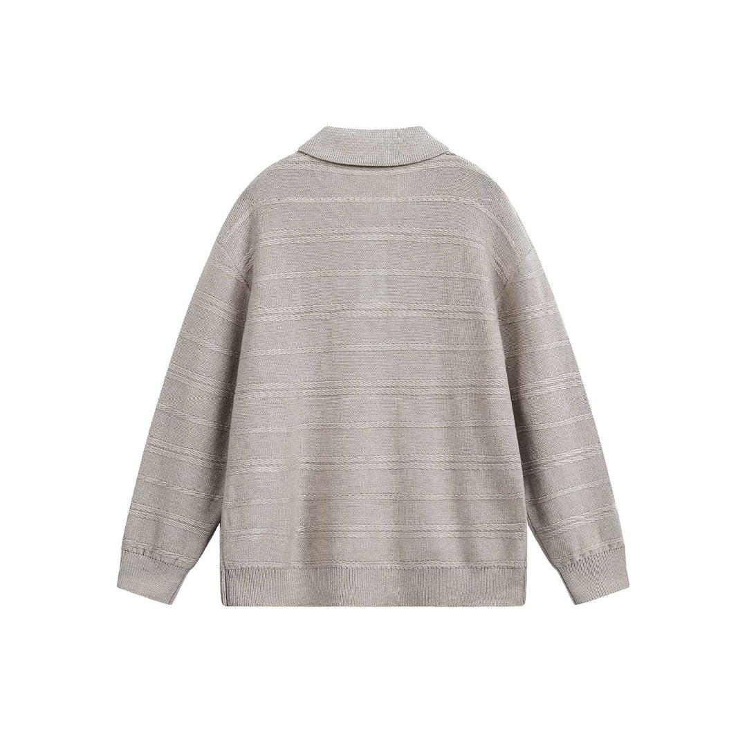 Unisex Knit Polo with Structured Stripes and Three-Button Placket Mune Fashion