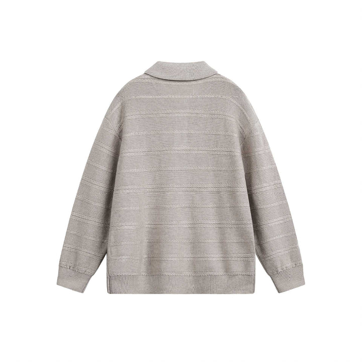 Unisex Knit Polo with Structured Stripes and Three-Button Placket Mune Fashion