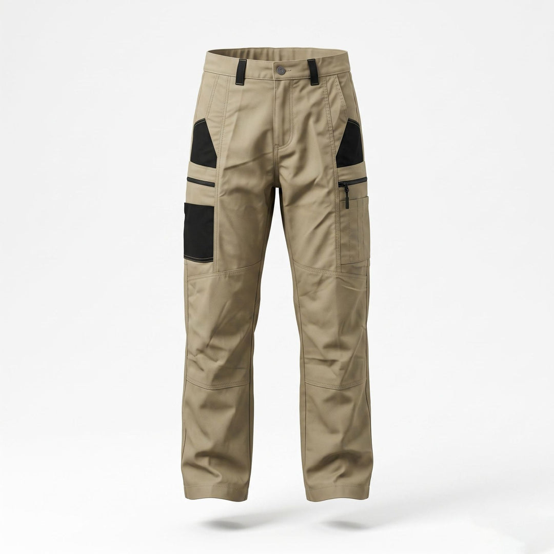 Men's Technical Cargo Work Pants with Reinforced Knee Patches and Multi-Pockets Mune Fashion