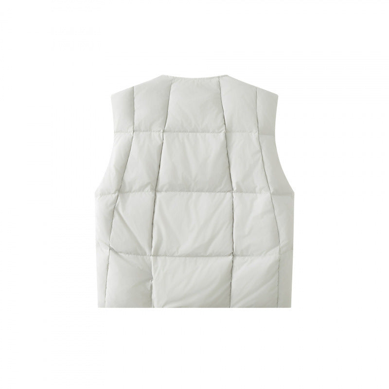 Unisex Quilted lightweight quilted vest with round neckline and two-way zipper Mune Fashion