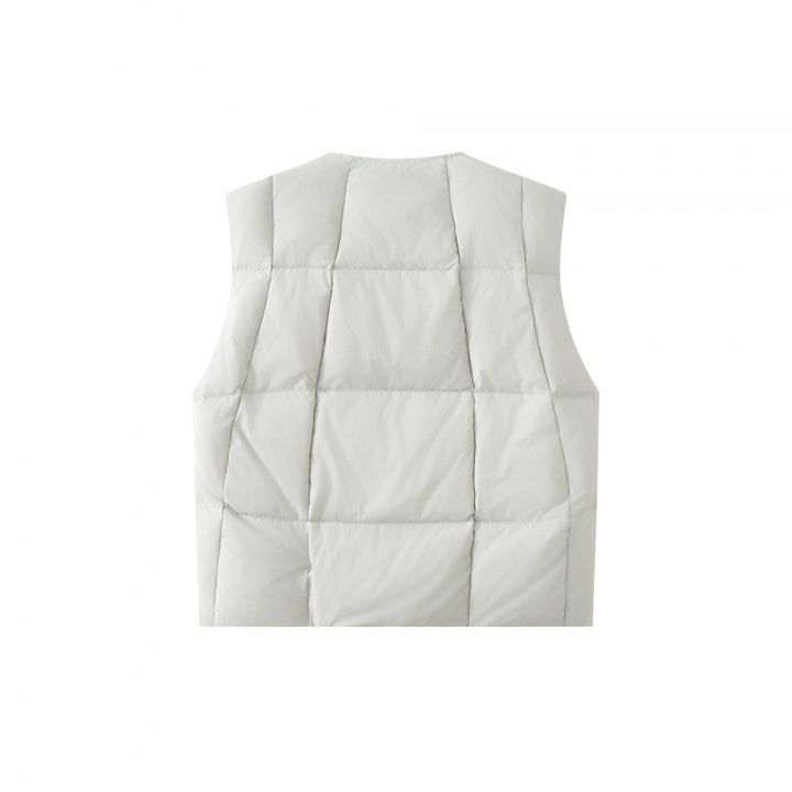 Unisex Quilted lightweight quilted vest with round neckline and two-way zipper Mune Fashion