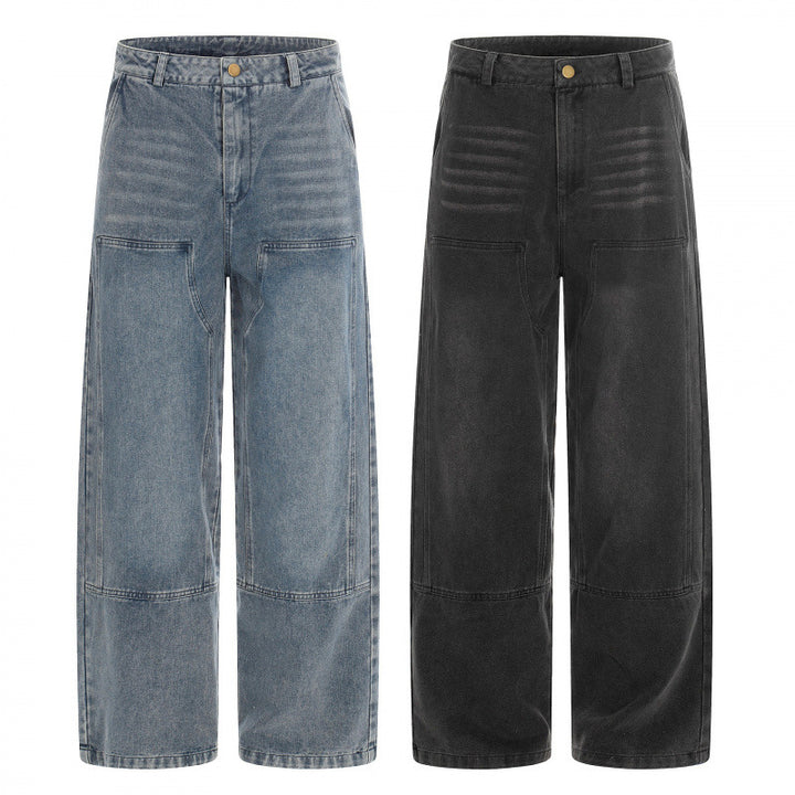 Women's high-cut wide-leg jeans in utility style with patch pockets Mune Fashion
