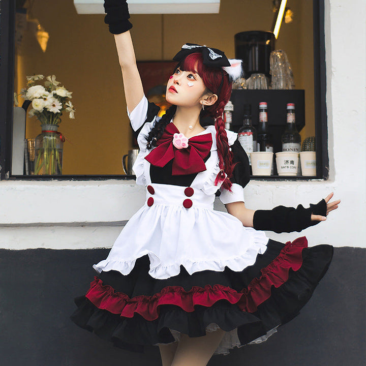 Girl Catgirl Costume with Ruffles and Cat Ears Mune Fashion