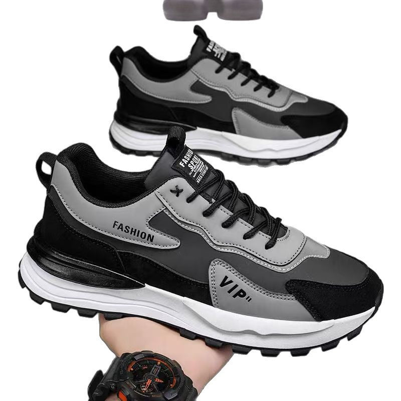 Men's Stylish Chunky Sneaker with Suede Overlays and Treaded Trail Sole Mune Fashion