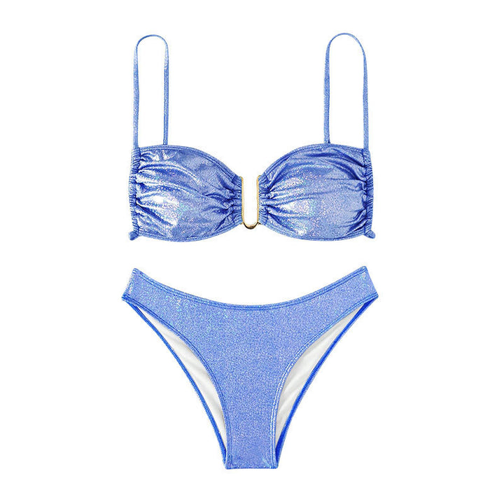 Women's Glittering Bikini with Ruffles Mune Fashion