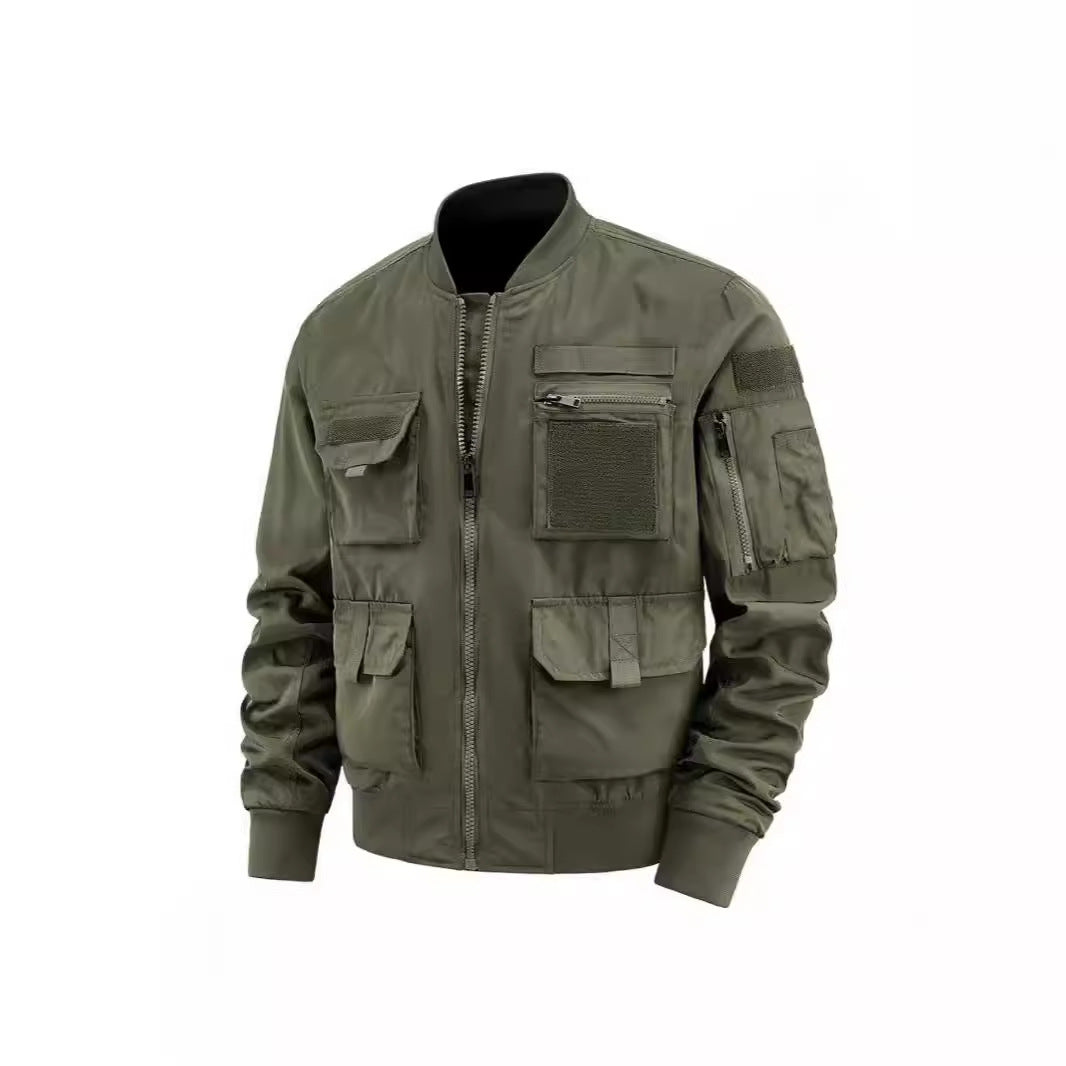 Men's tactical bomber jacket with multi pockets and sturdy zipper Mune Fashion