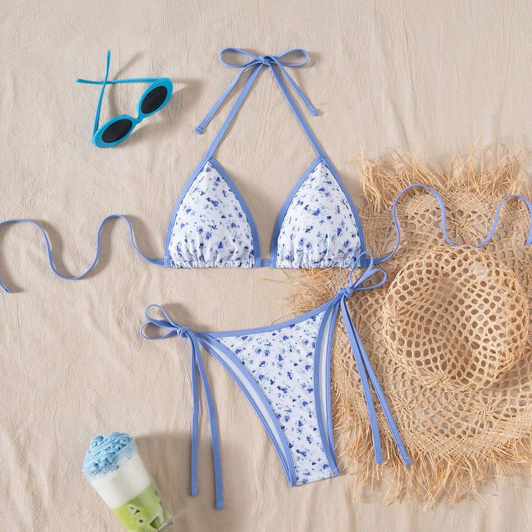 Ladies playful triangle bikini with side tie strings Mune Fashion