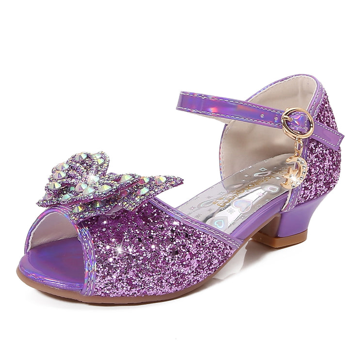 Girl Elegant Ballerina Sandals with Glitter and Rhinestones Mune Fashion