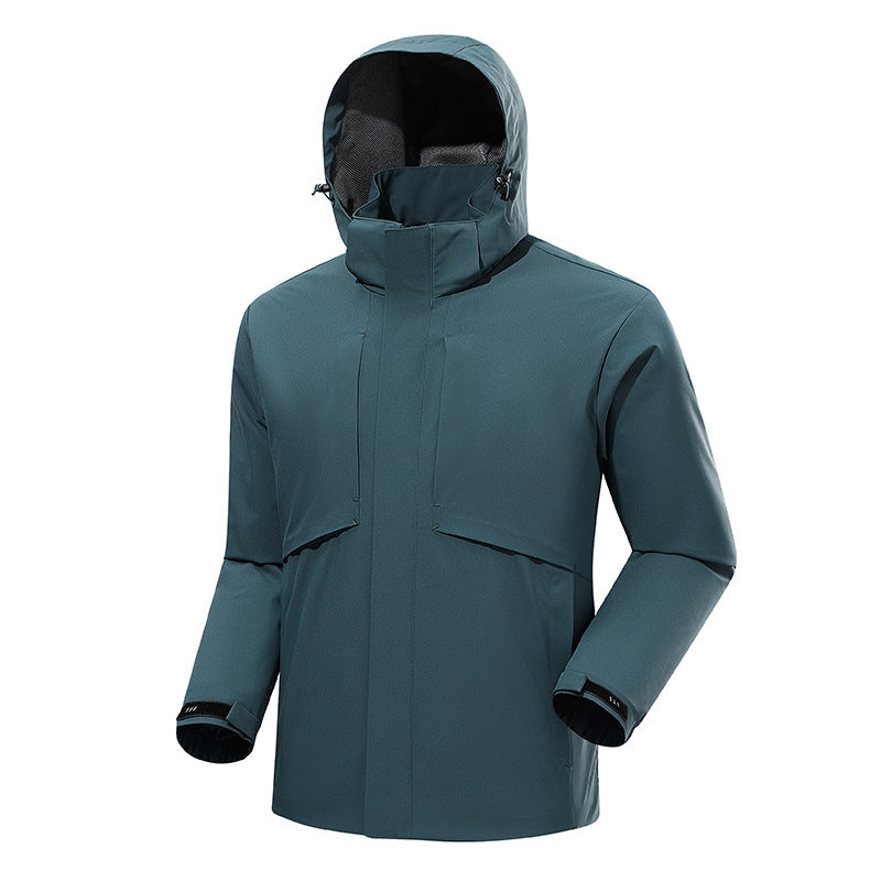 Men's Waterproof Tech Parka with High Stand Collar, Adjustable Storm Hood and Taped Seams Mune Fashion
