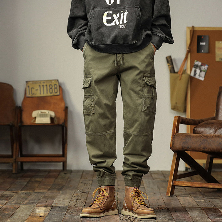 Men's Multifunctional Cargo Jogger Pants with Drawstring Waistband, Knee Patches, and Organizer Pockets Mune Fashion