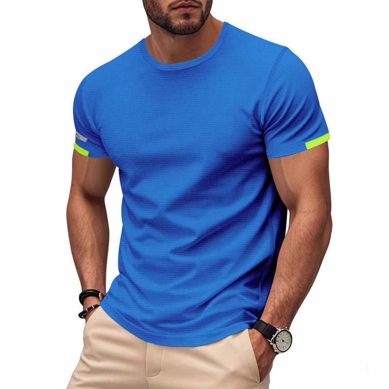Men's nan athletic functional T-shirt with round neck, body-hugging stretch cut and contrasting sleeve hem Mune Fashion