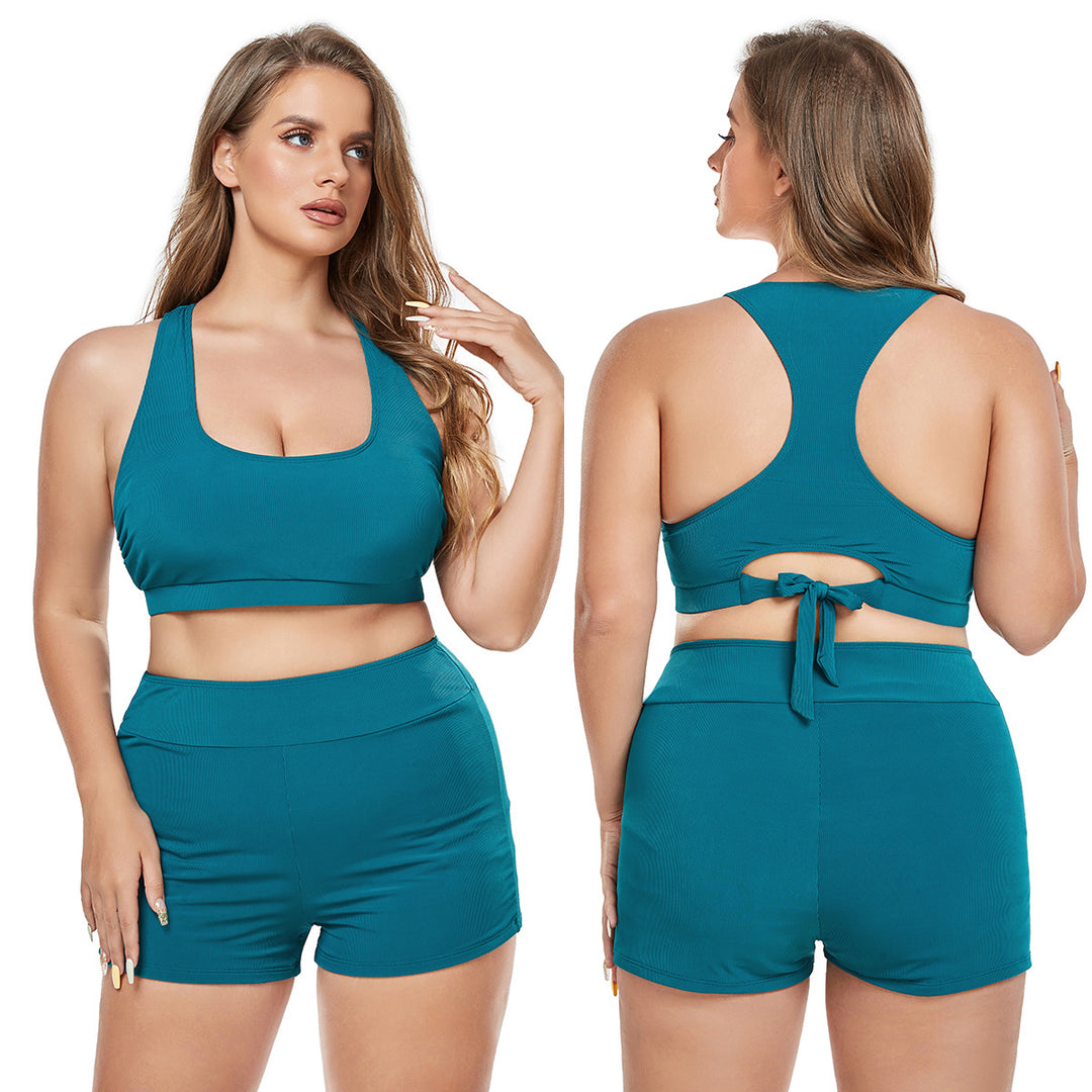 Women's Sporty Bikini Set with High-Waisted Bottom and Non-Slip Top Mune Fashion