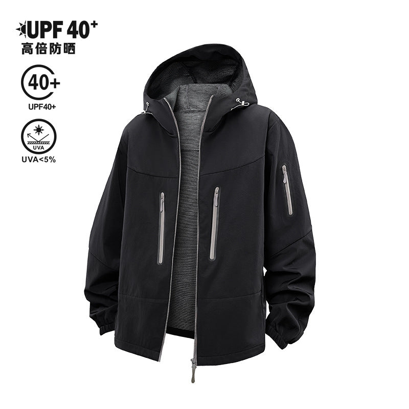 Men's Technical Softshell Outdoor Jacket with Hood, Sealed Zippers and Sporty Regular Fit Mune Fashion